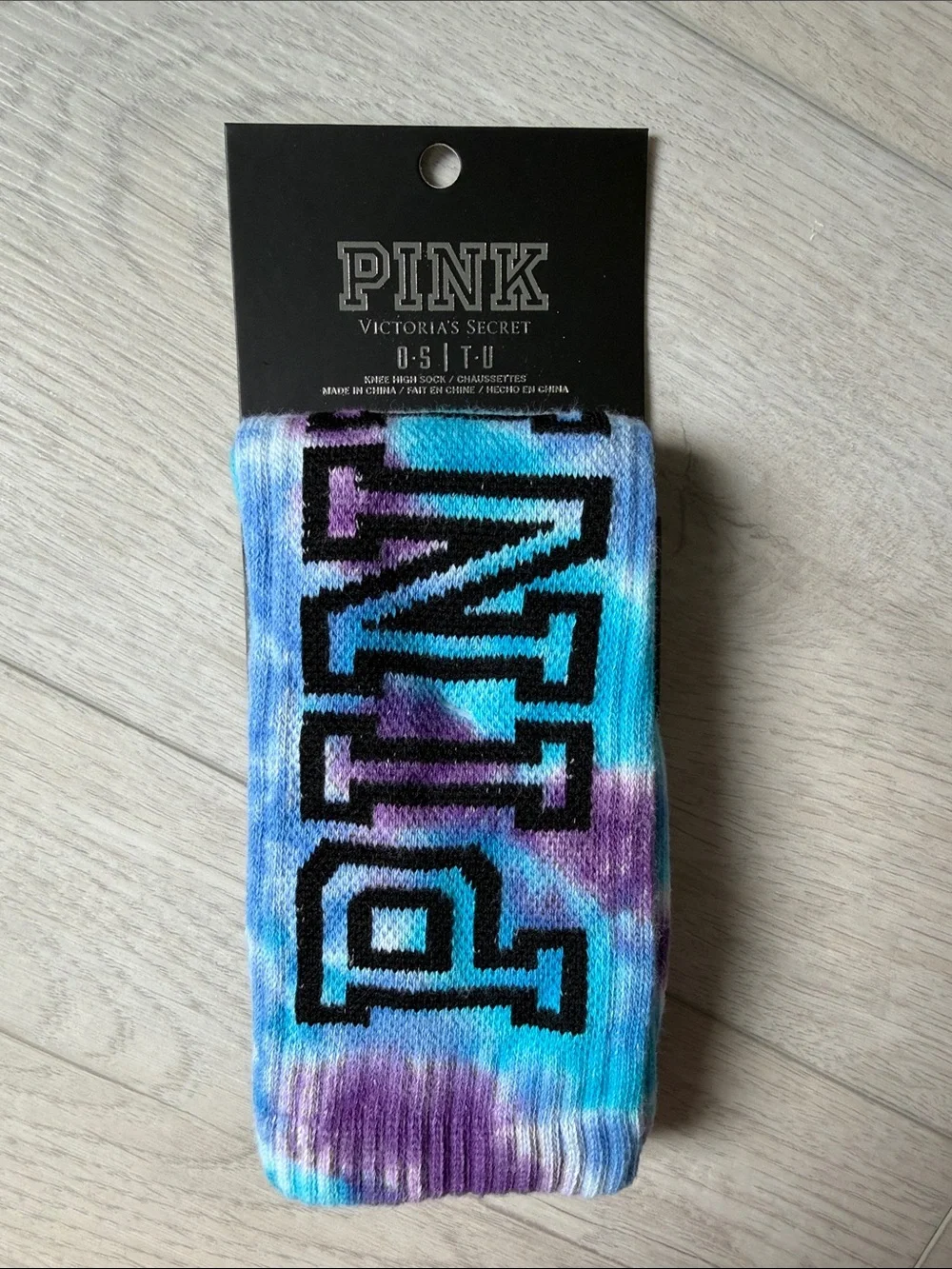 PINK Victoria’s Secret Tie-Dye Knee Socks - Blue, Purple, White